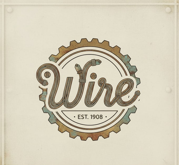 design a vintage wire logo for your brand