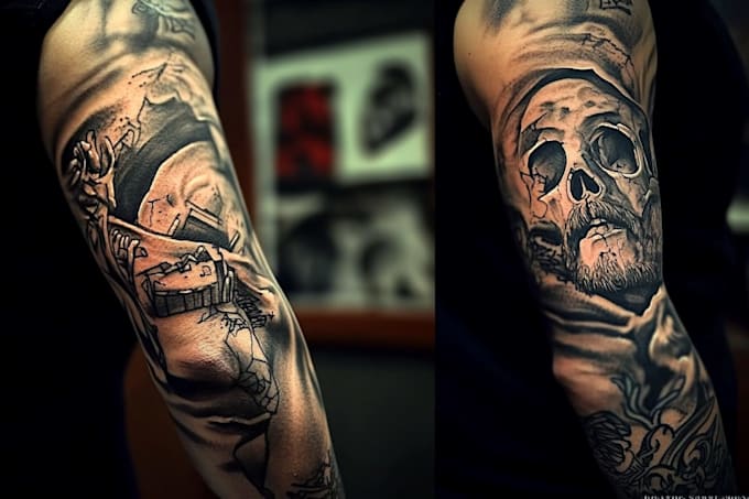 make a tattoo design of tattoo sleeve