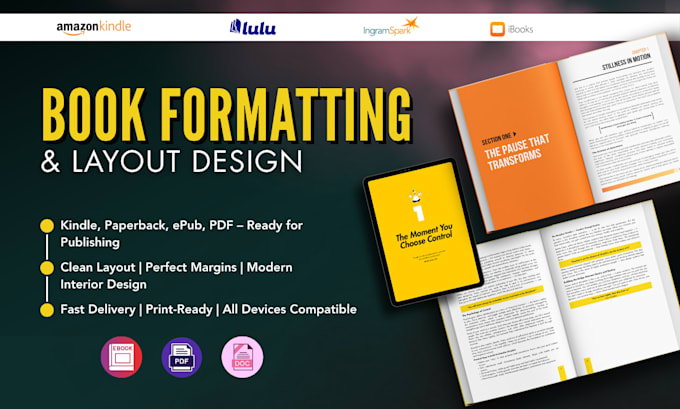 do book formatting kindle ebook layout design and typesetting
