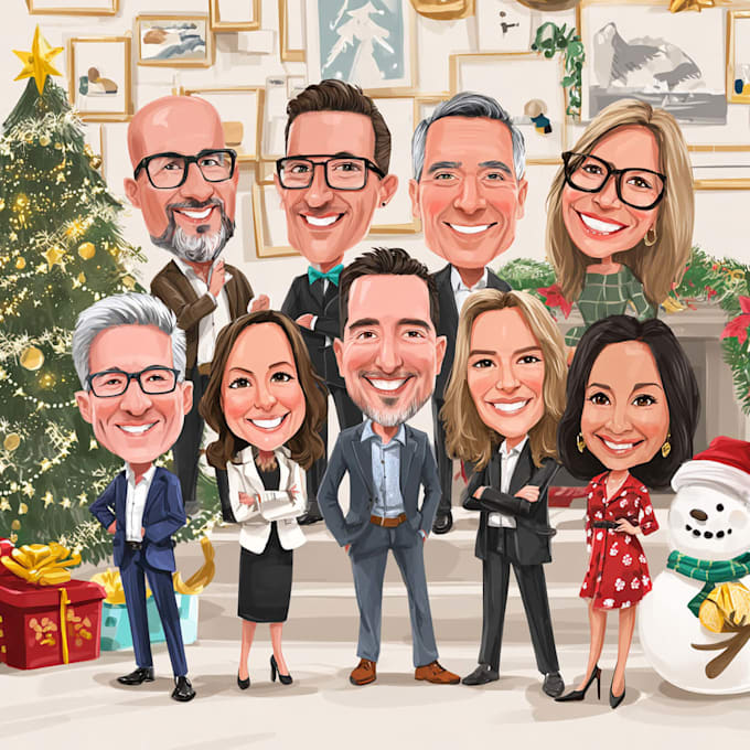 draw christmas cartoon caricature