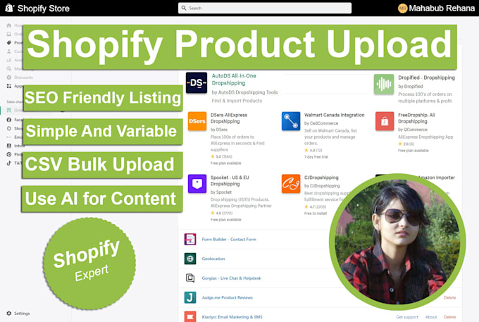 do shopify product listing and data entry