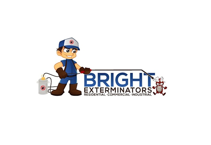 make hand drawn pest control logo design