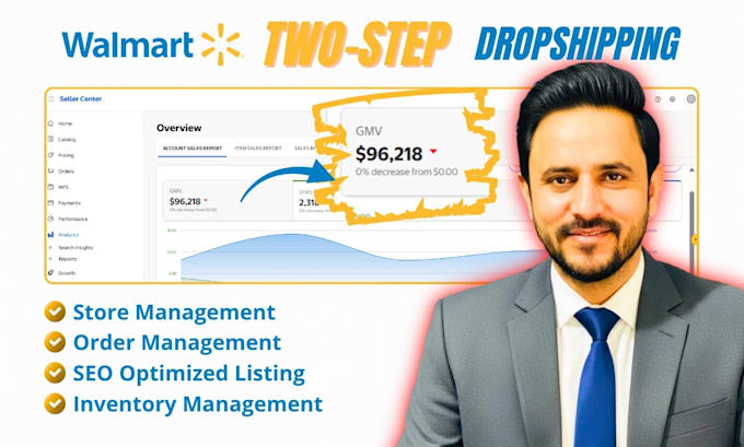 manage your walmart two step dropshipping setup and fast wfs product listing