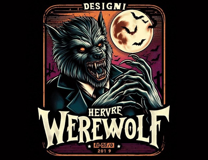 design custom t shirt horror werewolf logo