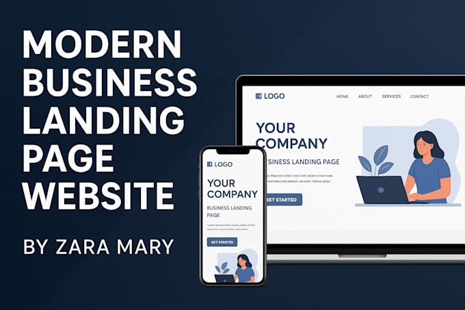 design a modern business landing page website