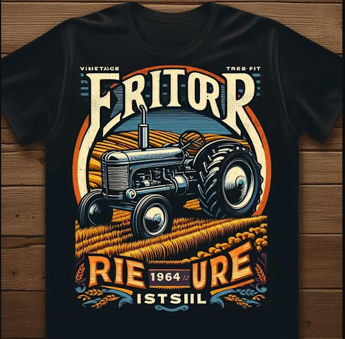 make retro t shirt farm tractor logo