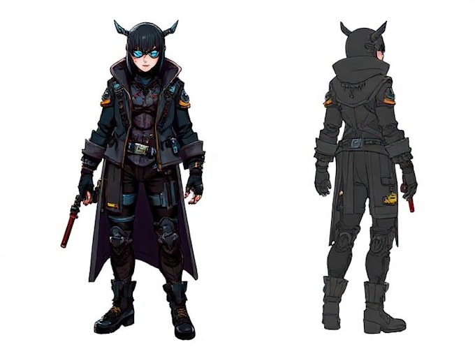 design cyberpunk character, original character design