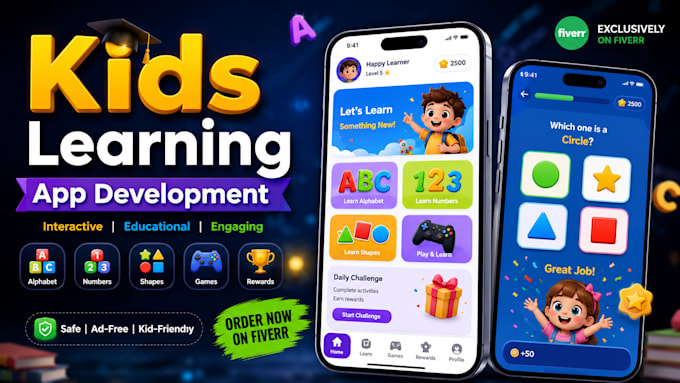 build a kids learning app, educational app, and elearning mobile app