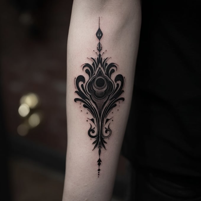 be blackwork tattoo design bold, stencilcustom design