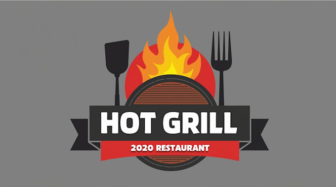 make eye catching hot grill  logo  in my style