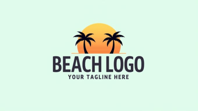 design an awesome palm tree sun logo