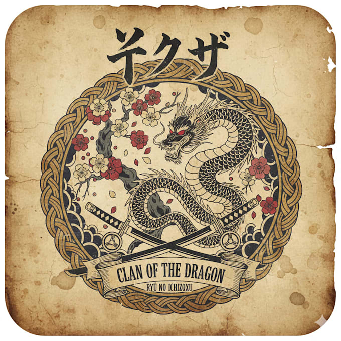design a striking vintage yakuza logo