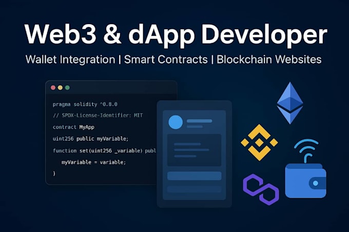 build modern web3 website or dapp with wallet integration and smart contracts