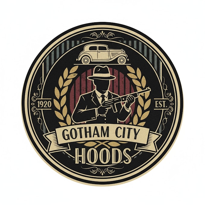 design a striking vintage gangster logo