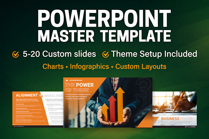 design a powerpoint master template with custom layouts