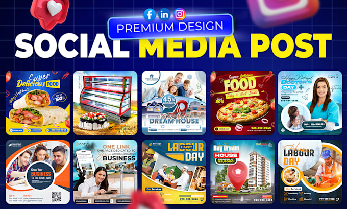 design 30 unique social media posts for your brand for the whole month