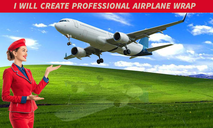 design premium 3d airplane and helicopter wrap, airplane wraps