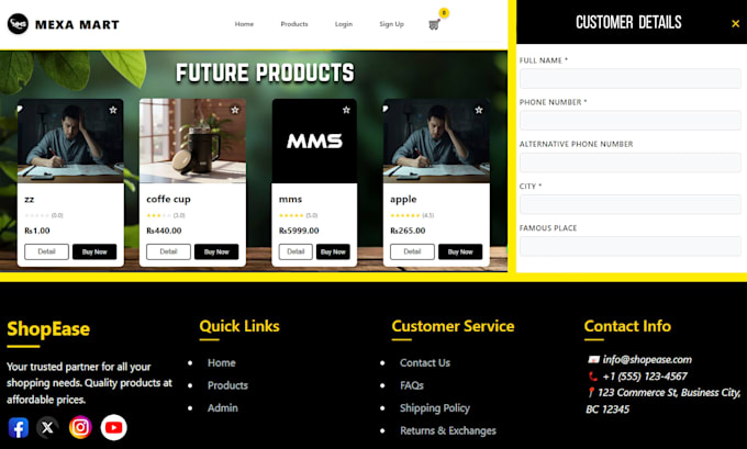 create full professional website