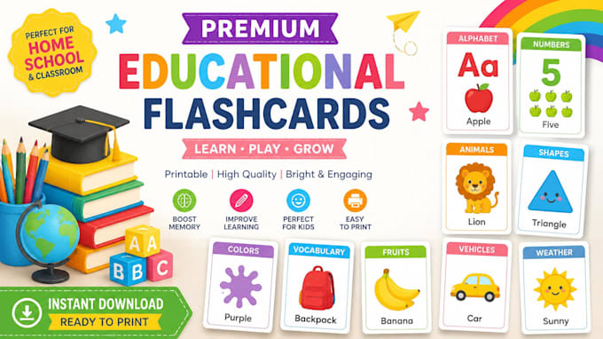 design creative educational flashcards