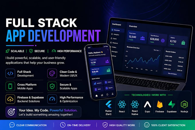 develop cross platform mobile apps using react native and flutter