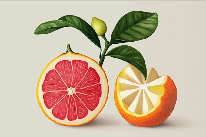 illustrate digitally realistic fruits or veggies