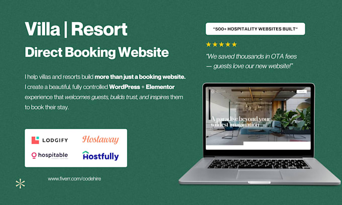 build a premium villa direct booking website
