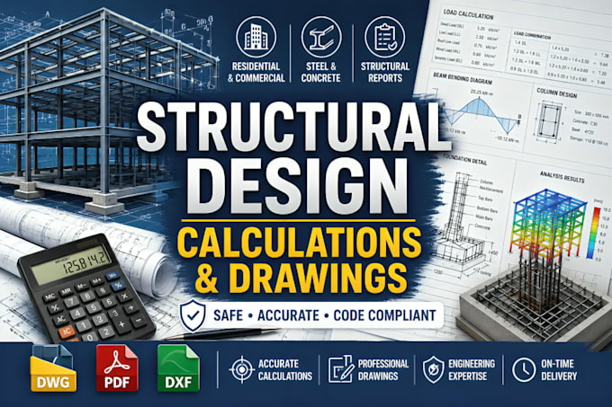 do structural design, structural calculation, and engineering drawings