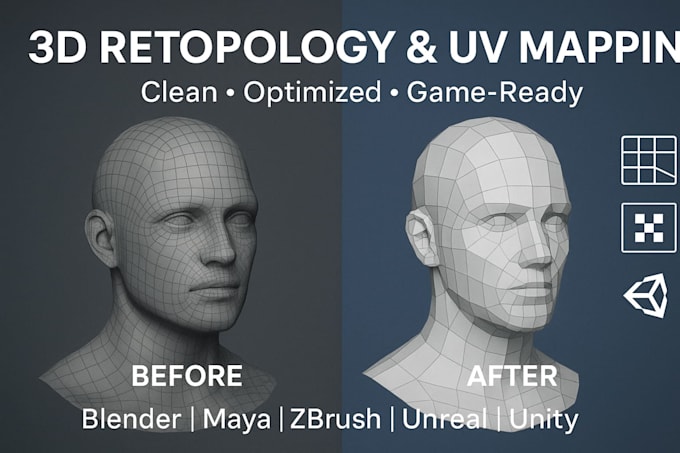 Do professional 3d model retopology, uv mapping and texturing in ...