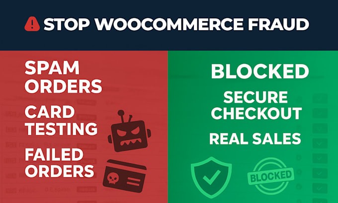 stop woocommerce spam orders, failed orders and credit card testing scams