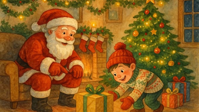do christmas children book illustrations