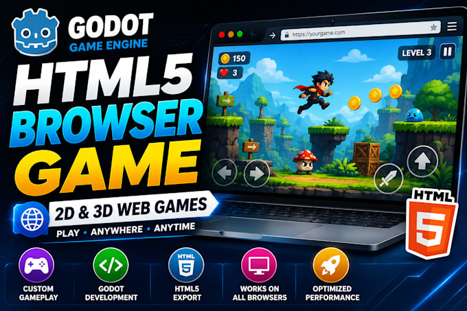 develop a godot HTML5 browser game for web and desktop