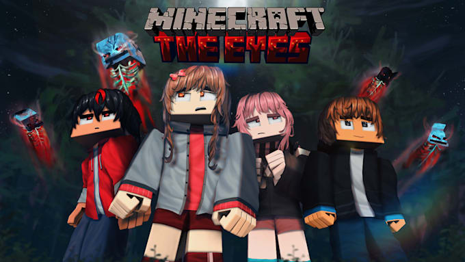 draw anime style minecraft wallpaper