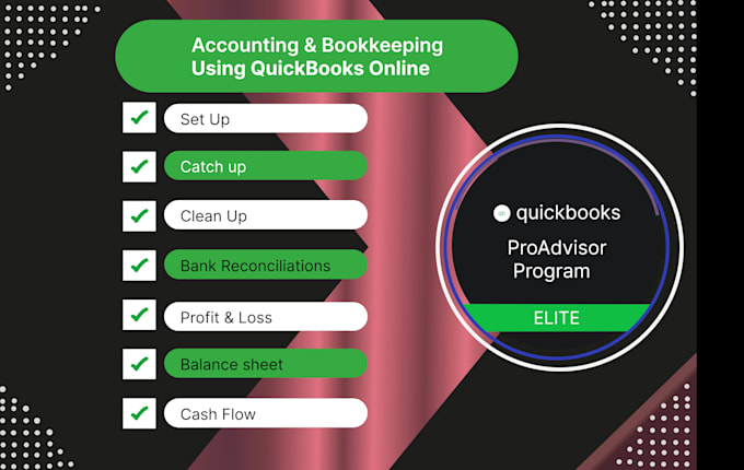 do quickbooks setup, yearly reconcilation and bookkeeping