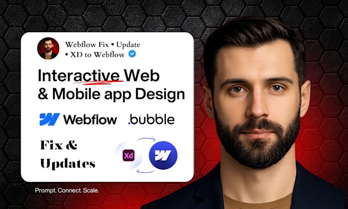 Fix interactive responsive webflow bubble template portfolio website ...
