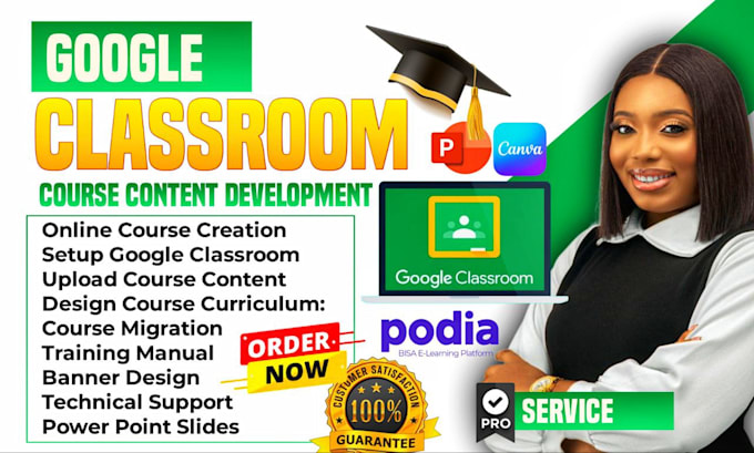 setup google classroom course curriculum training manual,upload moodle lms podia