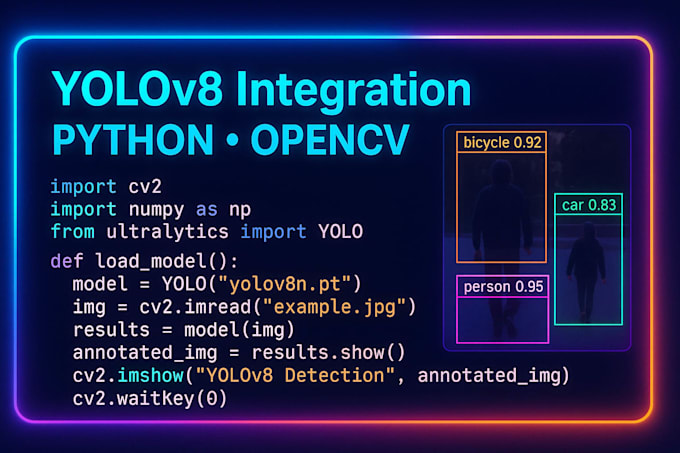 integrate yolov8 detection into your python or opencv application