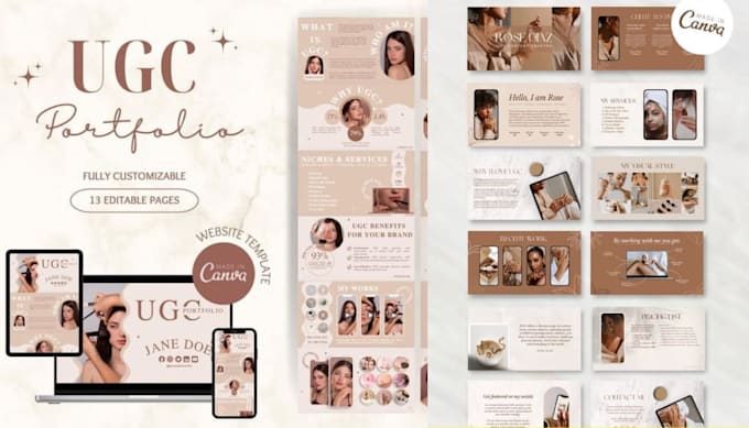 design a ugc portfolio website in canva