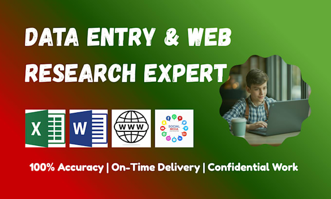 be your professional data entry and web research expert