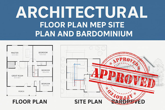 Draw stamp redraw architectural floor plan mep site plan barndominium ...