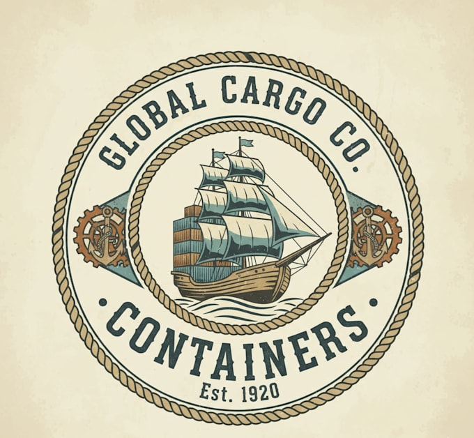 design a classic vintage containers logo for your business