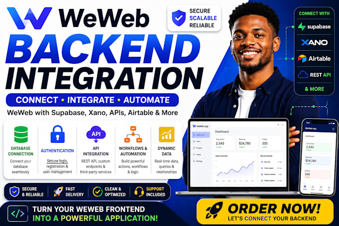 connect weweb to supabase, xano, API, airtable and build workflows