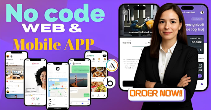 Build no code app, mvp saas mobile app using bubble, adalo, flutterflow ...