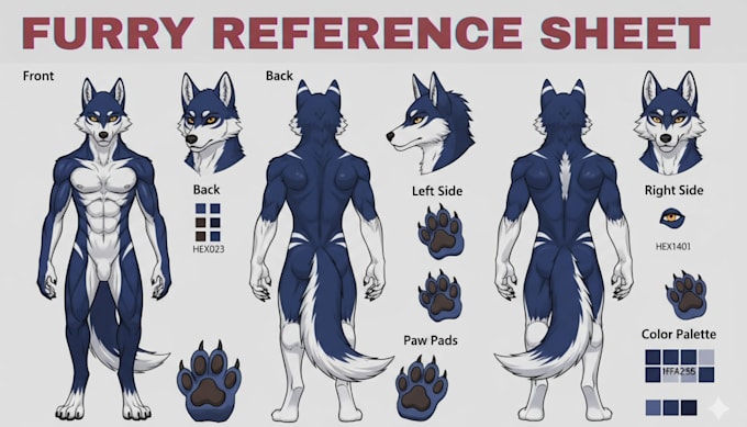 Draw fursuit furry character references sheet furry anthro nsfw oc ref ...