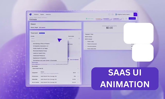 do 3d saas ui animation, 3d website hero animation, 2d software explainer video