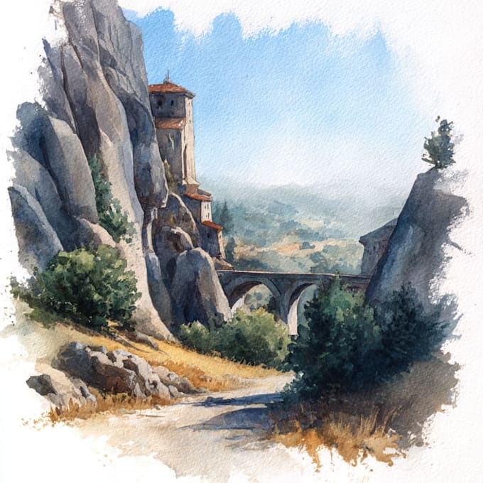 make watercolor landscape design