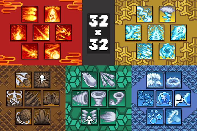 make pixel art icons and UI elements for indie games