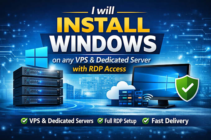 install windows on vps vds or dedicated server with rdp