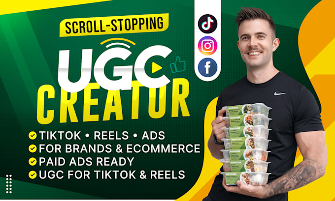 create ugc video ads for tiktok, instagram reels and facebook australia male