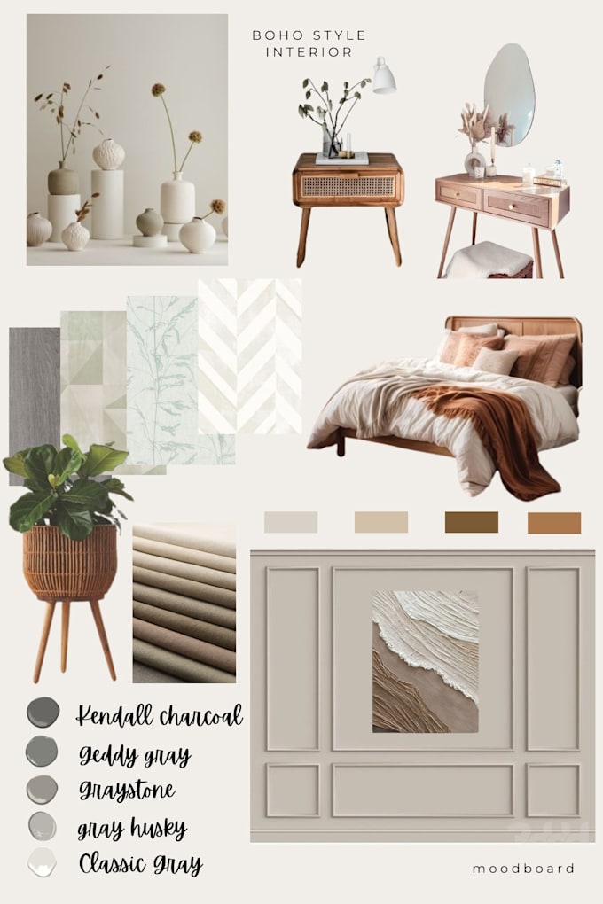 custom moodboard design for interior and creative projects