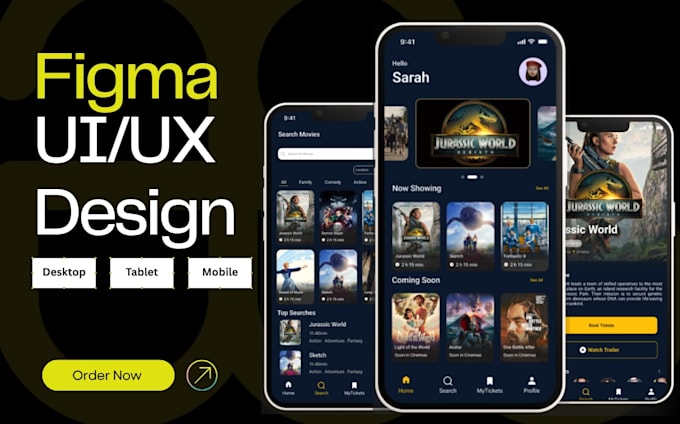 do website design and mobile app design using figma
